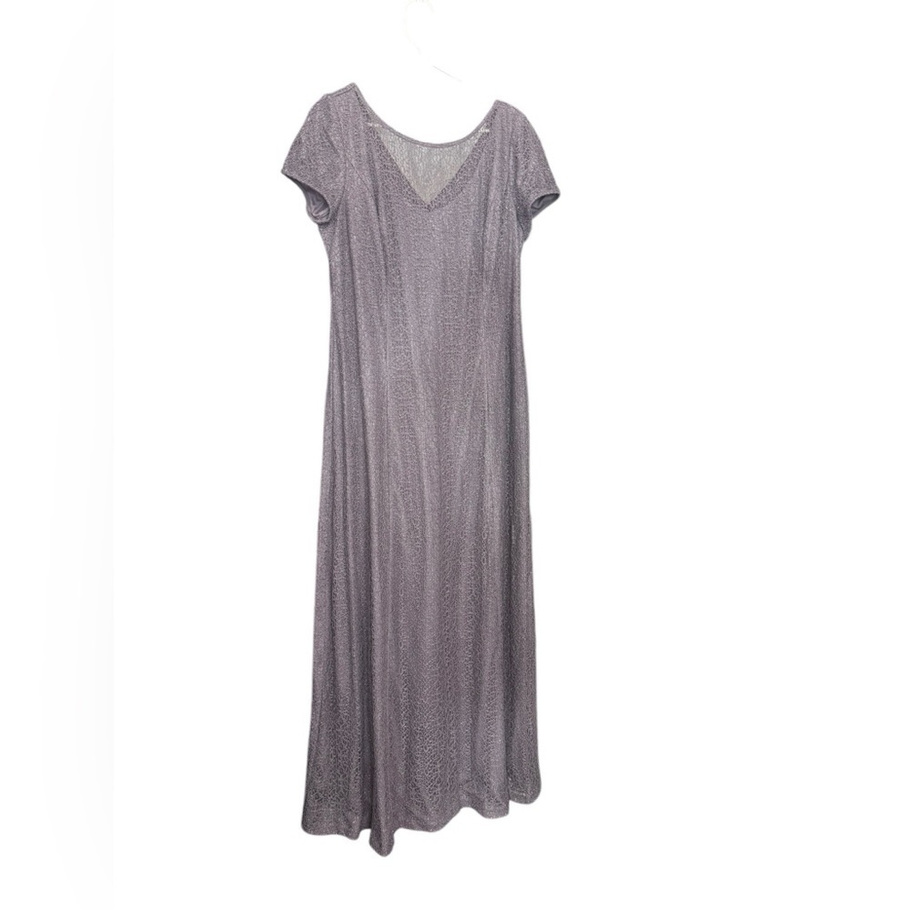 Alex Evenings Women's Long Cap Sleeve Cap Sleeve Lace Gown with Brooch size 16 - Picture 3 of 5